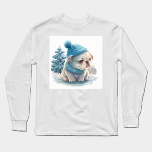 Winter Frenchie baby Long Sleeve T-Shirt